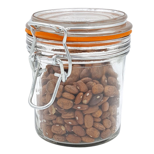 Clamp Lid Glass Jar with Orange Gasket 7 Ounce
