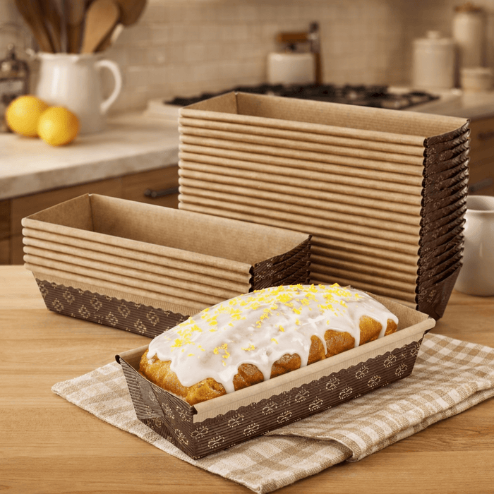 Classic Lemon Loaf Baked in Italian Paper Molds - Kitchen Supply Wholesale