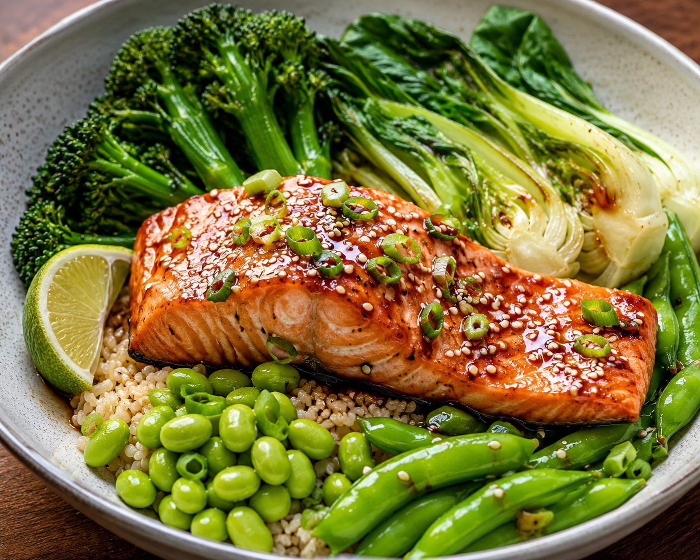 Ginger-Soy Salmon with Edamame & Broccolini - Kitchen Supply Wholesale