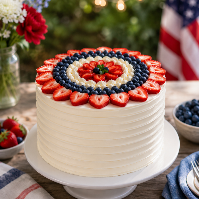 Red, White & Blue Celebration Cake - Kitchen Supply Wholesale