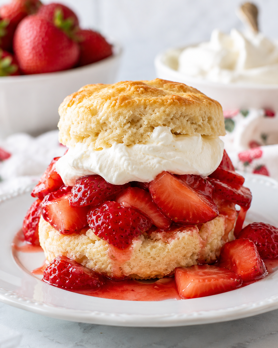 Strawberry Shortcake Biscuits with Whipped Cream - Kitchen Supply Wholesale