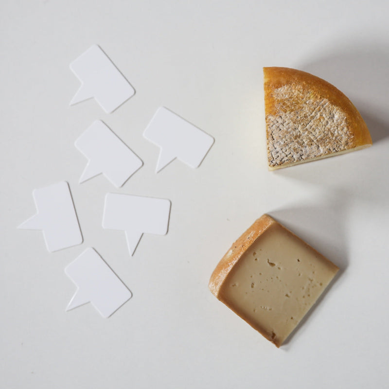 Cheese Signs Identification Markers, 12-Pack White, Large 2 x 2.25 Inch