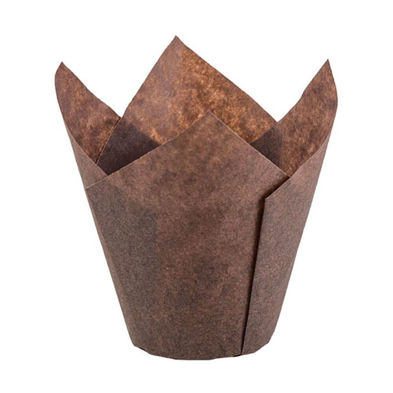 Brown Tulip Baking Cups 2x2.5x4 Inches, 200-Pack