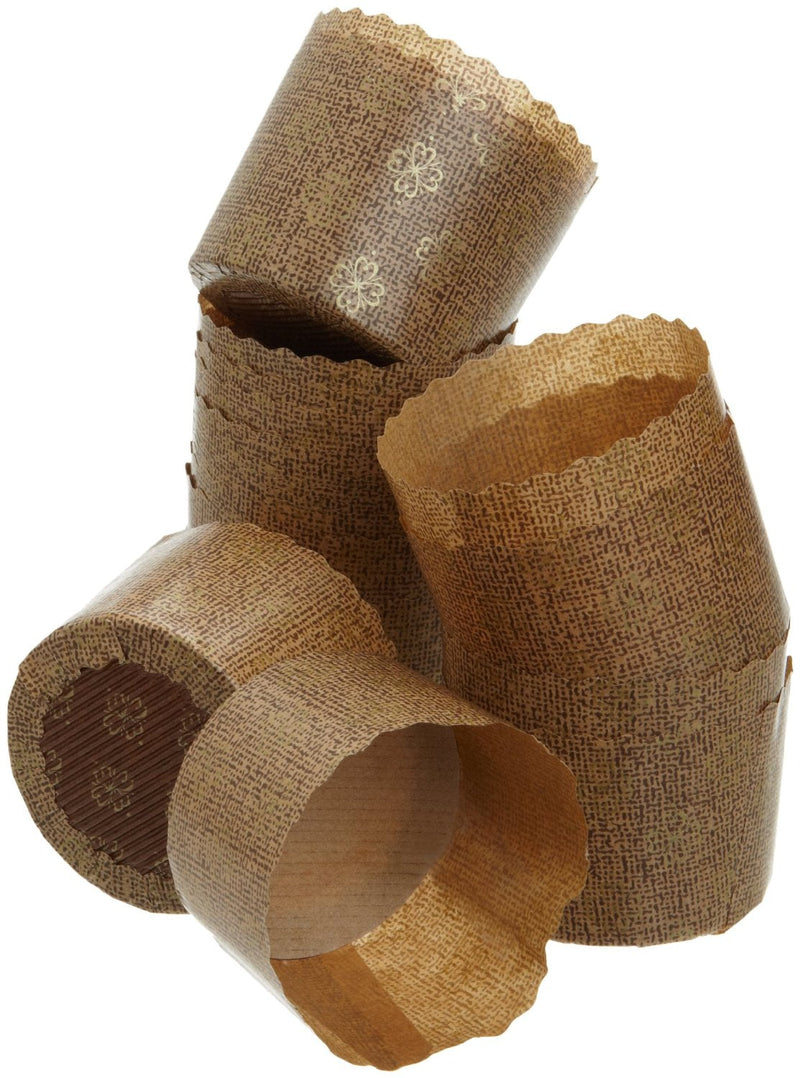 Mini Paper Muffin/Cupcake Molds 200-Pack, Brown/Gold Pattern, 2.25-Inches W x 2-Inches H