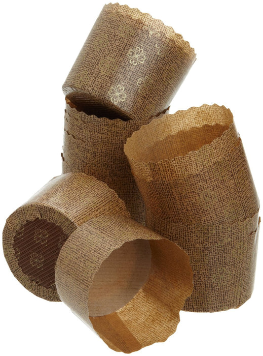 Mini moldes de papel para muffins/cupcakes, paquete de 200, patrón marrón/dorado, 2,25 pulgadas de ancho x 2 pulgadas de alto