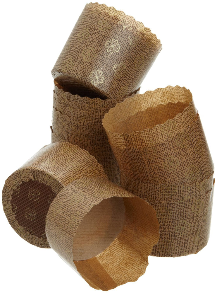 Mini Paper Muffin/Cupcake Molds 200-Pack, Brown/Gold Pattern, 2.25-Inches W x 2-Inches H