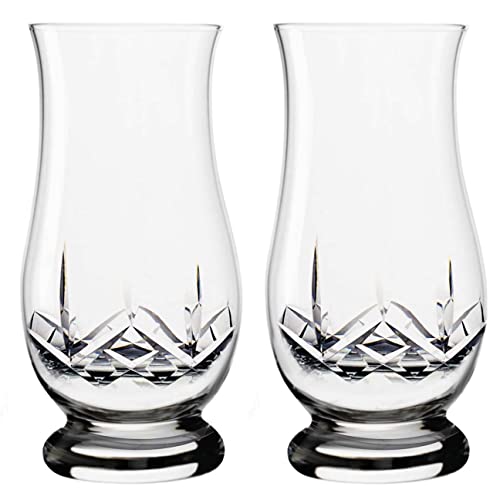 Hand Cut Whiskey Tasting Glasses, 7-ounce Taster Set of 2 Crystal Whisky Glasses