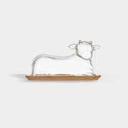 Hand-Blown Cow Butter Dish butter dish
