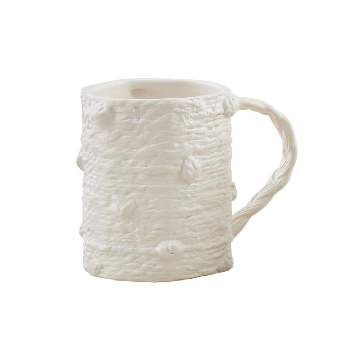 Woven Texture White Ceramic Coffee Mug