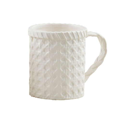 Woven Texture White Ceramic Coffee Mug Kitchen & Bath Cane from Kitchen Supply