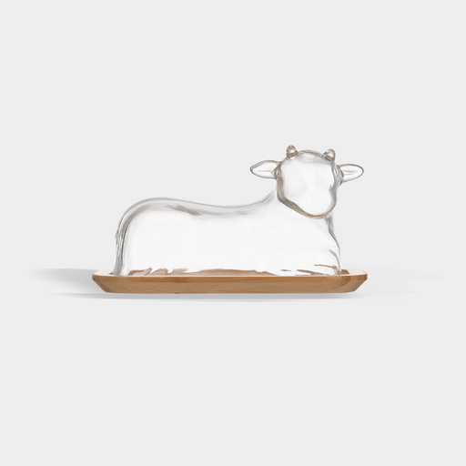 Hand-Blown Cow Butter Dish butter dish