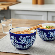 Noodle Bowl and Chopstick Set, Lisbon Floral 16-ounce Bowls from Kitchen Supply