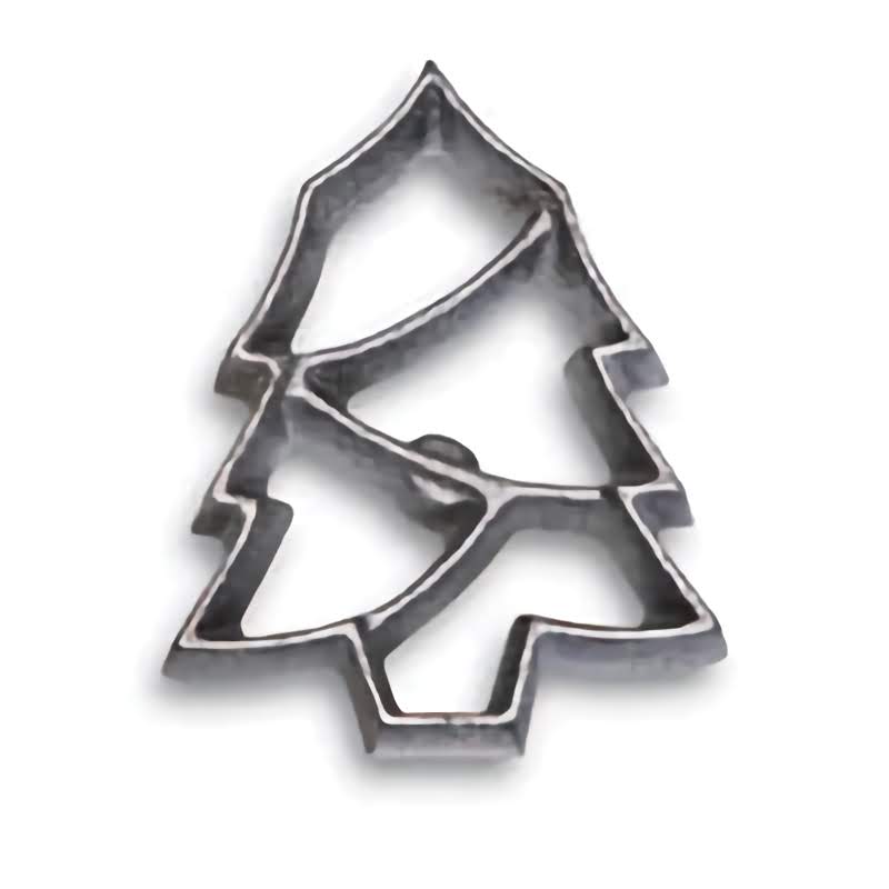Moule à biscuits scandinave Rosette, grand arbre de Noël, 4H x 2,75 W x 0,5 pouces