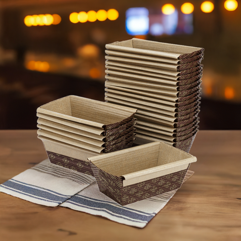 Mini Loaf Paper Baking Pan 25-Pack, 4 x 2 x 2 Inches Baking Essentials/Cookie Baking
