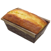 Kitchen Supply Single Elegant Paper Baking Loaf Pan with coffee cake inside on a white background for Baking Breads and Cakes
