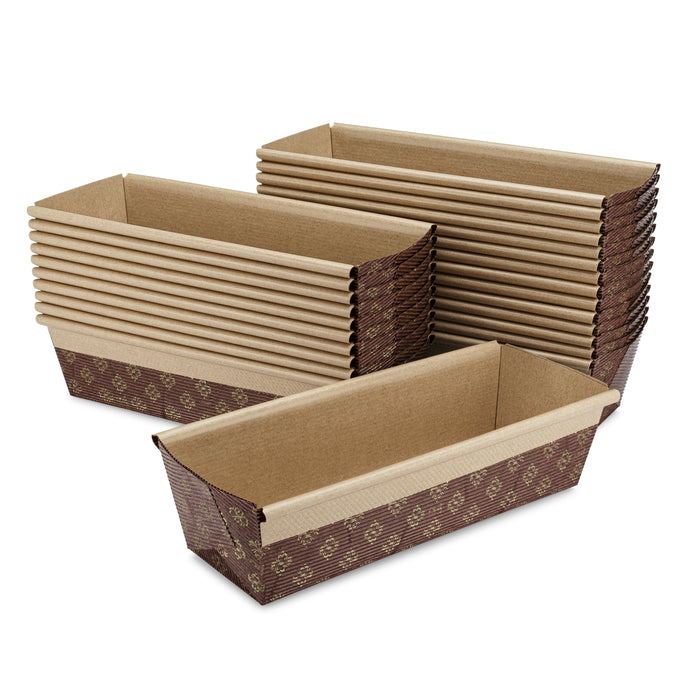 Molde para pan para hornear de papel mediano, paquete de 50, 8 x 2,5 x 2 pulgadas