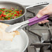 9 1/2 Inch Stainless Steel Scalloped Tongs with Purple Allergen - Free Coated Handle - Kitchen Supply Wholesale - 9 1/2 Inch Stainless Steel Scalloped Tongs with Purple Allergen - Free Coated Handle