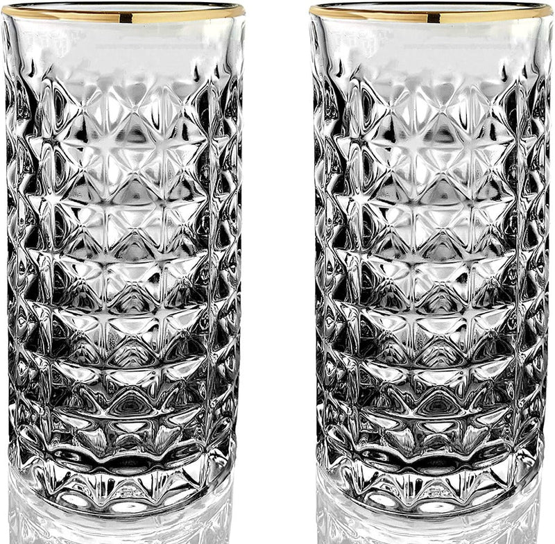 Gold Rimmed Highball Collins Glass