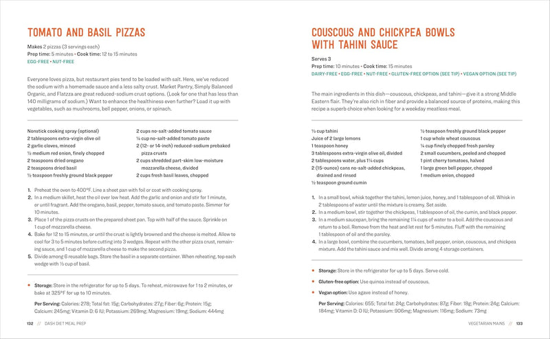 DASH Diet Meal Prep: 100 Healthy Recipes and 6 Weekly Plans (Spiral Bound)