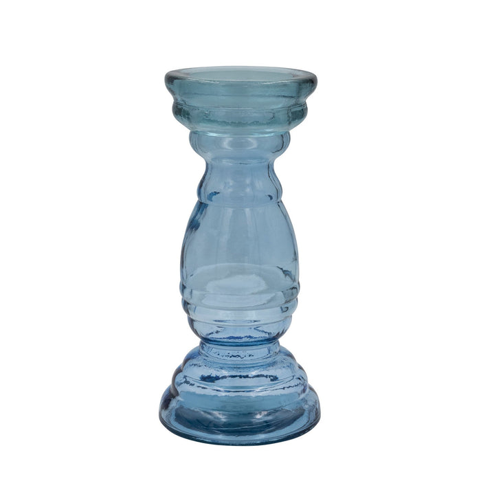 Blue Recycled Glass Candle Holders | 2 Sizes