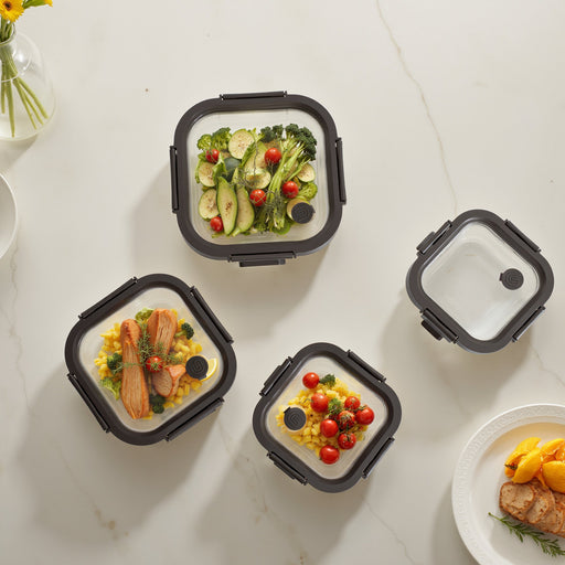 Square Glass Container Set Food Storage Containers from Kitchen Supply
