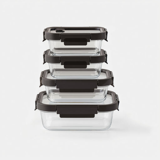 Rectangular Glass Container Set Food Storage Containers Espresso from Kitchen Supply