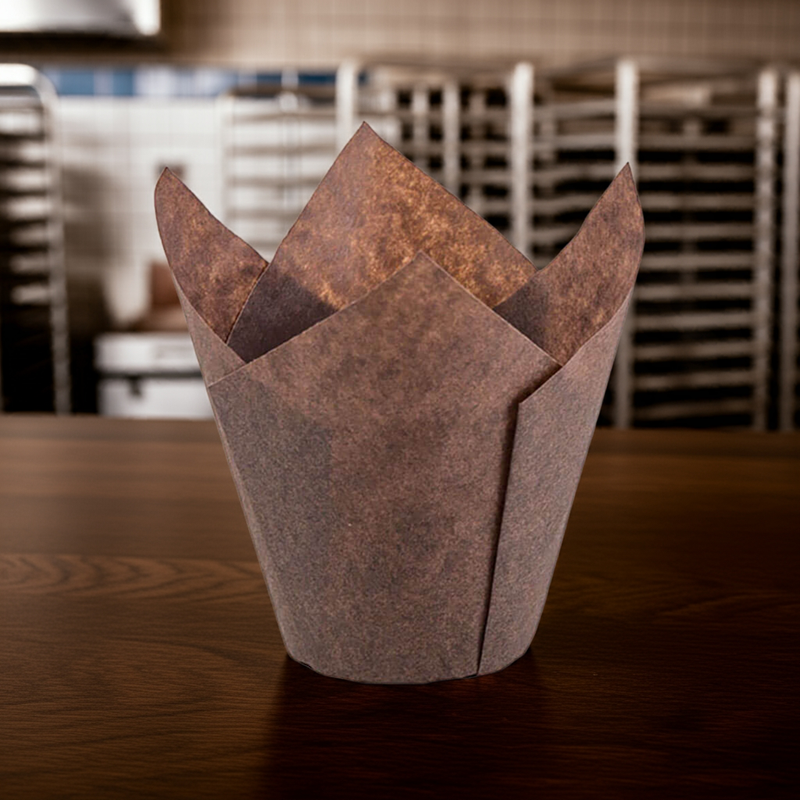 Brown Tulip Baking Cups 2x2.5x4 Inches, 200-Pack