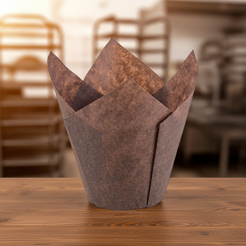 Brown Tulip Baking Cups 2x2.5x4 Inches, 200-Pack