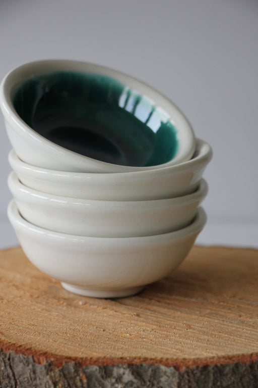 Mini Artisan Sauce Cup Ceramic Green Sapphire Set of 4 Green Sapphire from Kitchen Supply