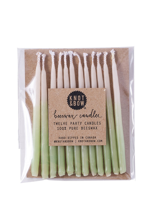Knot & Bow Assorted Beeswax Party Candles Candles 3 Inch Mint Ombre from Kitchen Supply