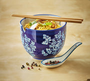 Noodle Bowl and Chopstick Set, Lisbon Floral 16-ounce Bowls from Kitchen Supply