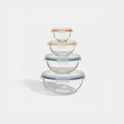 8-PC Mix & Store Serve Glass Bowl Set Food Storage Containers Multicolor from Kitchen Supply