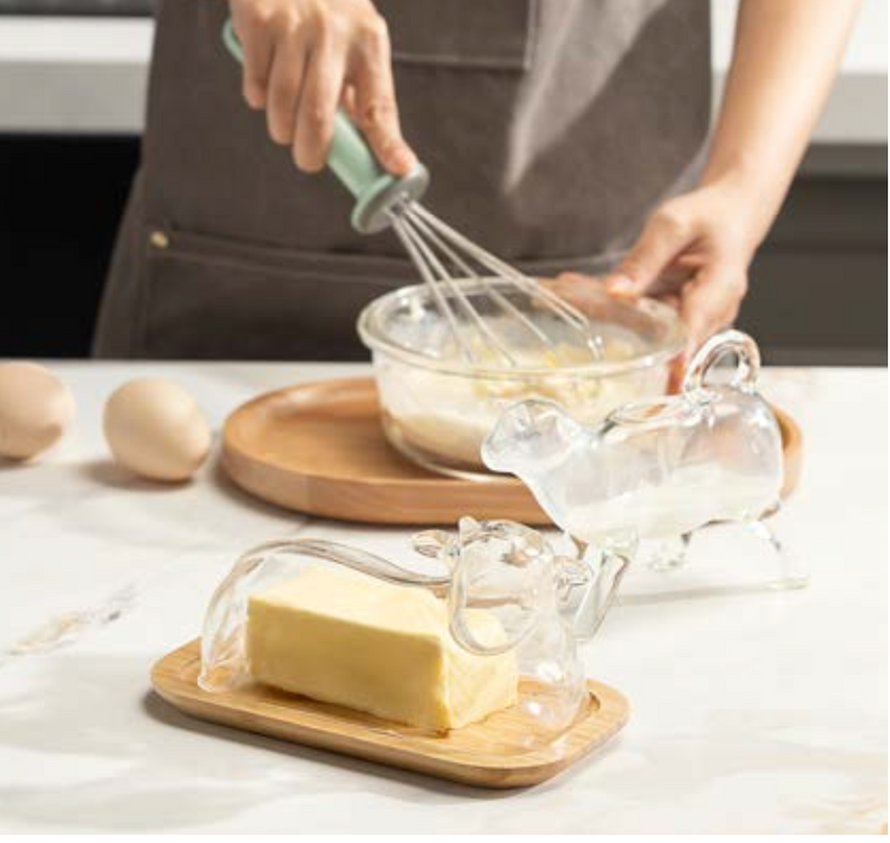 Hand-Blown Cow Butter Dish butter dish