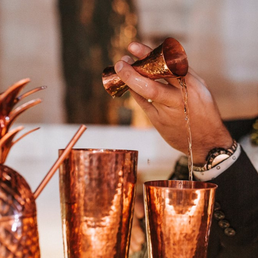 Double-Sided Copper Jigger Barware & Bar Tools from Kitchen Supply