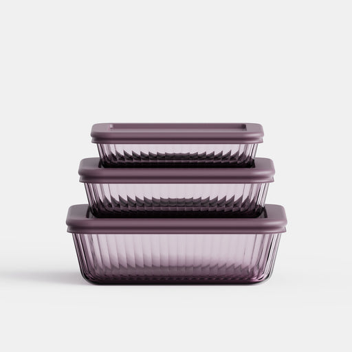 Tinted Rectangular Container Set Food Storage Containers Purple from Kitchen Supply