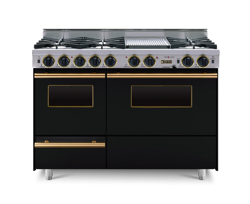 48” LP Gas True Dual-Fuel Self-Cleaning Convection Range - Open Burners