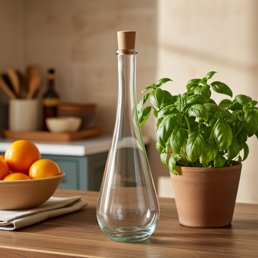 Green Glass Teardrop Bottle with Cork - 11 oz Capacity Green Glass from Kitchen Supply
