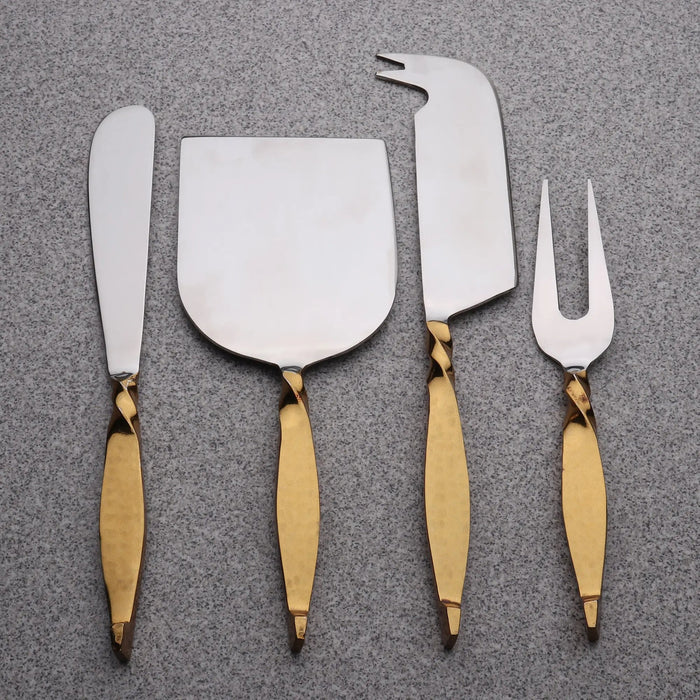 TWISTED URBAN GOLD CHEESE KNIFE 4 PC. SET
