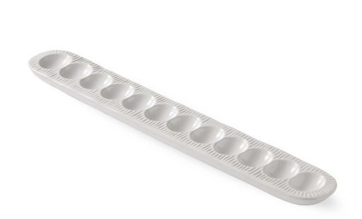 Vista Egg Serving Platter for Twelve Deviled Eggs, Stoneware White Serving Platters from Kitchen Supply