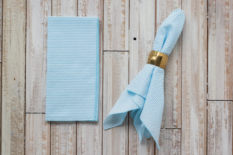 Seersucker Dinner Napkins, set of 4