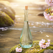 Green Glass Teardrop Bottle with Cork - 11 oz Capacity Green Glass from Kitchen Supply