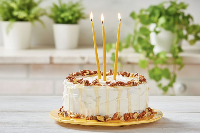 Beeswax Mini Taper Candles Set of 24 - Honey Birthday Candles from Kitchen Supply
