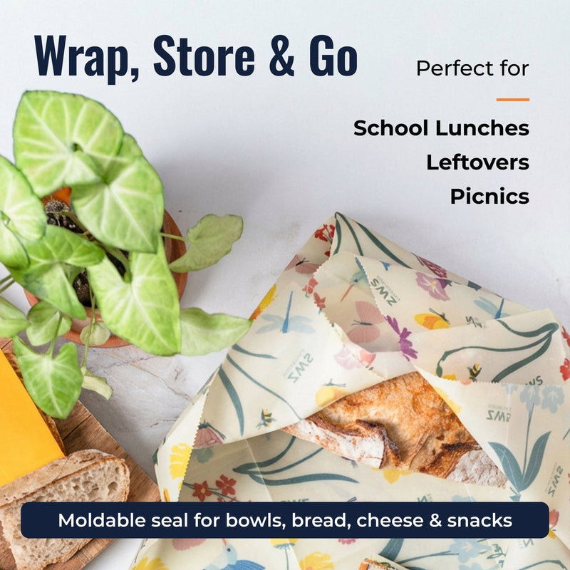Beeswax Wraps – Plastic-Free Food Storage Food Wraps from Kitchen Supply