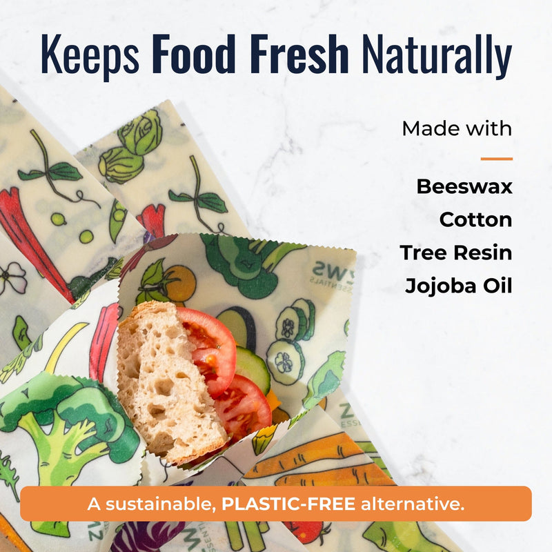 Beeswax Wraps – Plastic-Free Food Storage Food Wraps from Kitchen Supply