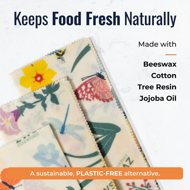 Beeswax Wraps – Plastic-Free Food Storage Food Wraps from Kitchen Supply