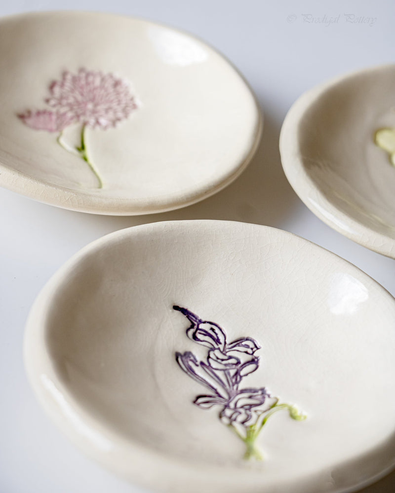 Birth Flower Ring Dish Ceramic February Iris from Kitchen Supply
