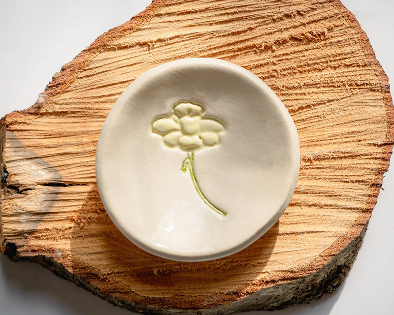 Birth Flower Ring Dish Ceramic March Daffodil from Kitchen Supply