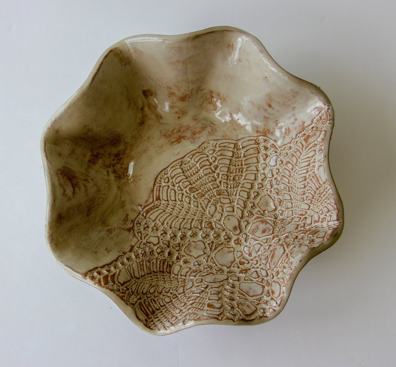 Blossom Bowl Ceramic Oyster Shell Red from Kitchen Supply