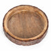 Wooden bowl with natural edge on a white background