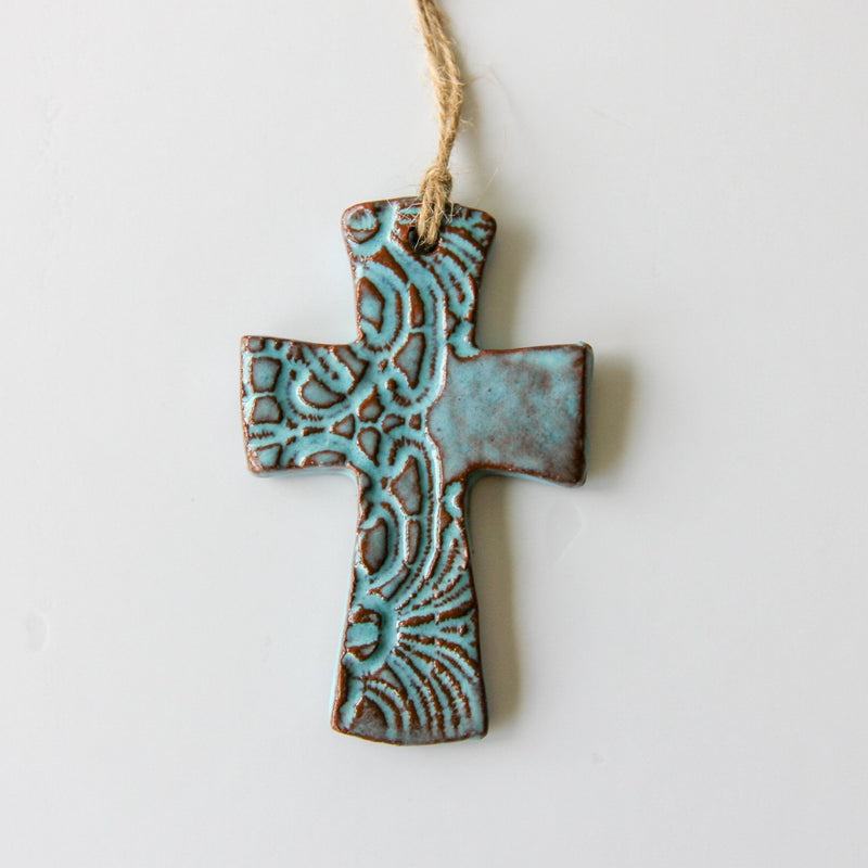 Flared Cross Ornament Ceramic Bluebell from Kitchen Supply